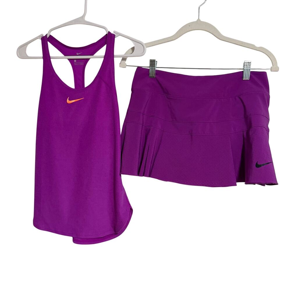 Nike purple tennis outfit purple singlet tank matching skirt skort cute sz S